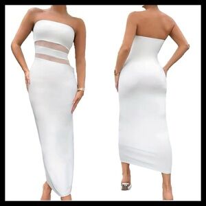 BOUTIQUE White Strapless Midi Dress